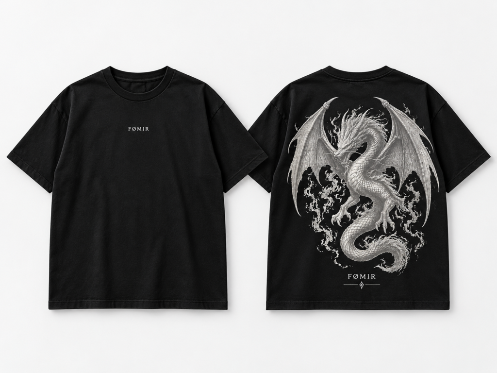 Schwarze Oversize T-Shirts mit individuellem Front- und Rückendruck – T-Shirt Produktion Türkei